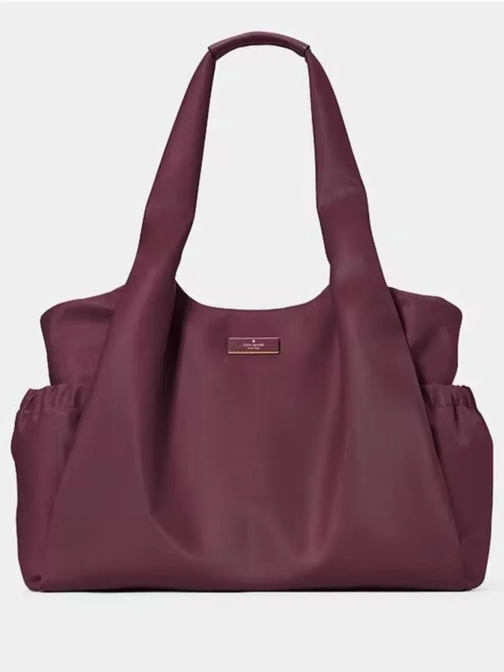 NWT Kate Spade Carter Nylon Large Baby Bag, Deep Cherry